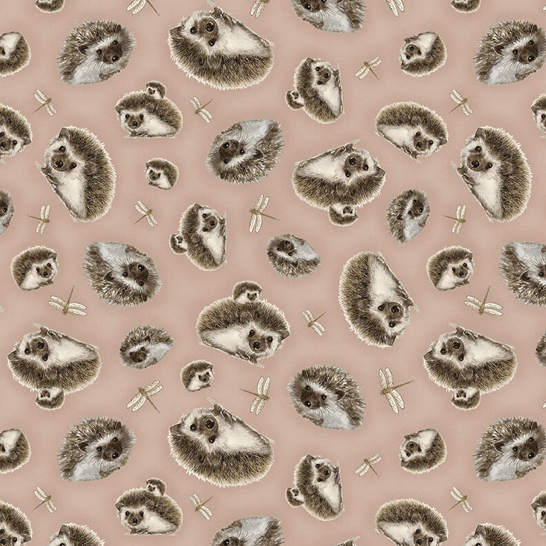 Little Ones Tossed Hedgehogs Fabric by the 1/2 yard