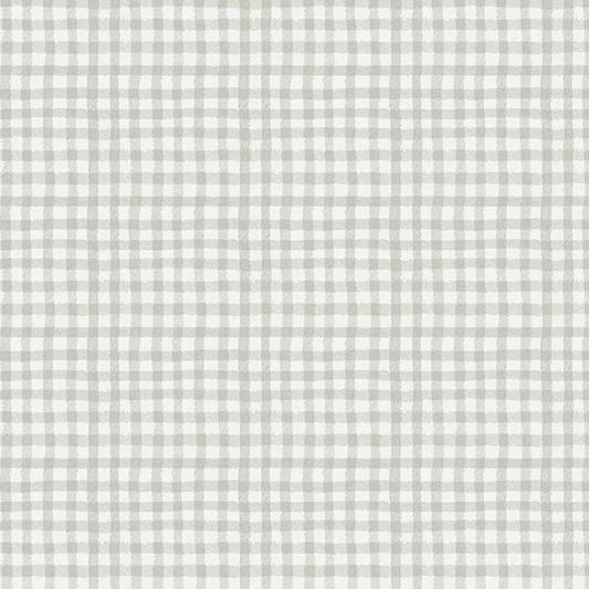 Little Ones Gray Check Fabric by the 1/2 yard