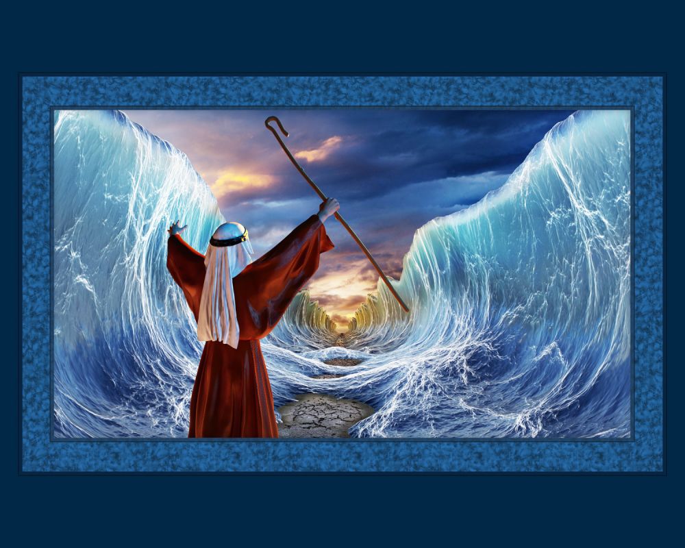 Moses Parts the Red Sea Fabric Panel