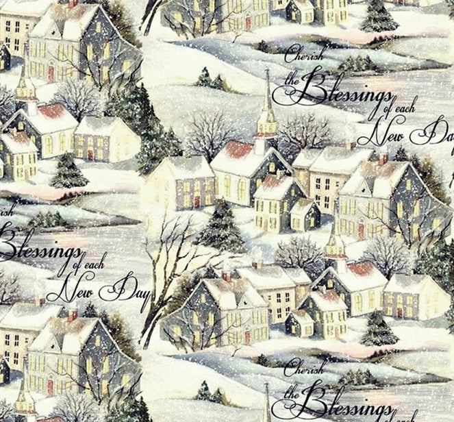 Wintervale Scenic Fabric by the 1/2 yard