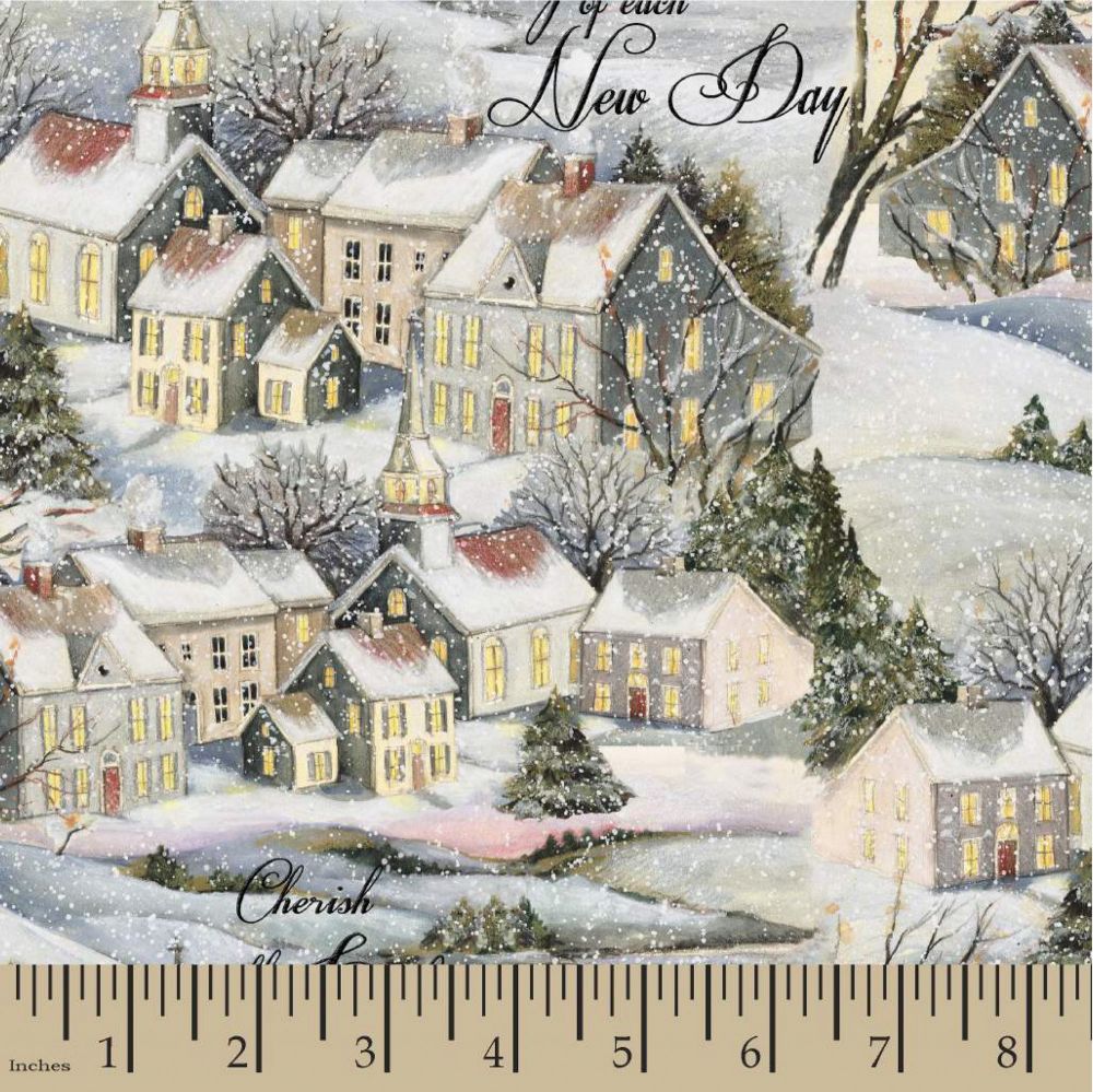 Wintervale Scenic Fabric by the 1/2 yard